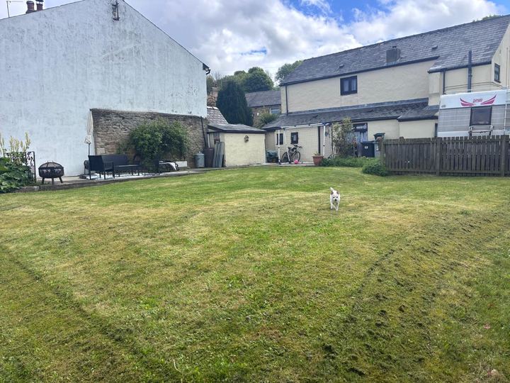 Large lawn freshly cut
